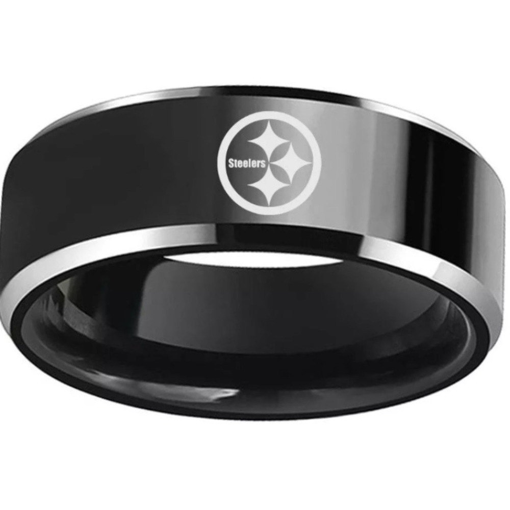 Pittsburgh steelers Black Titanium Ring
